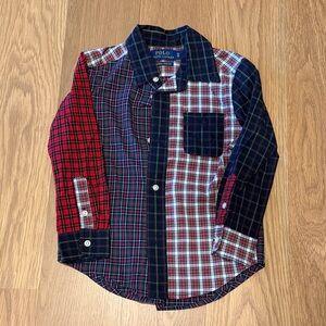 Polo by Ralph Lauren Mixed Plaid Button-Down Shirt in Red, Navy, White